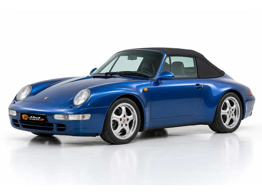 Porsche 911 993 — Génération 4 — Cabriolet — lunette arrière non incluse (toile) · Cabriolet · 2 portes — vue trois-quarts avant vers la gauche