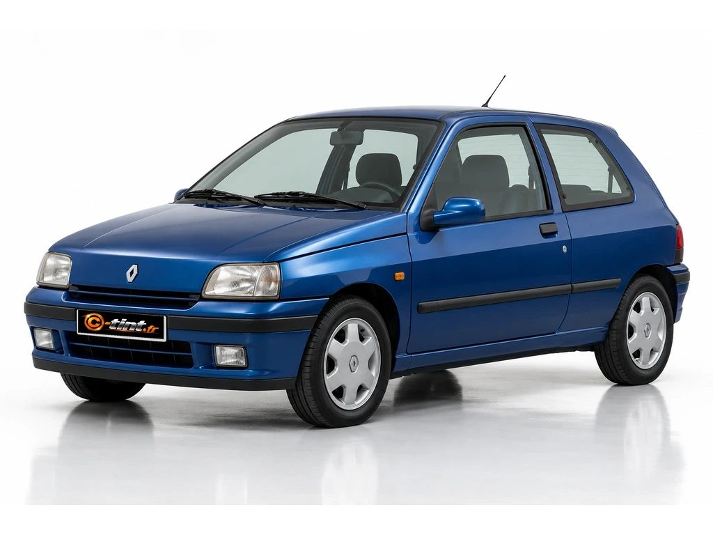 Renault Clio B/C57/57 — Génération 1 · Berline compacte · 3 portes — vue trois-quarts avant vers la gauche