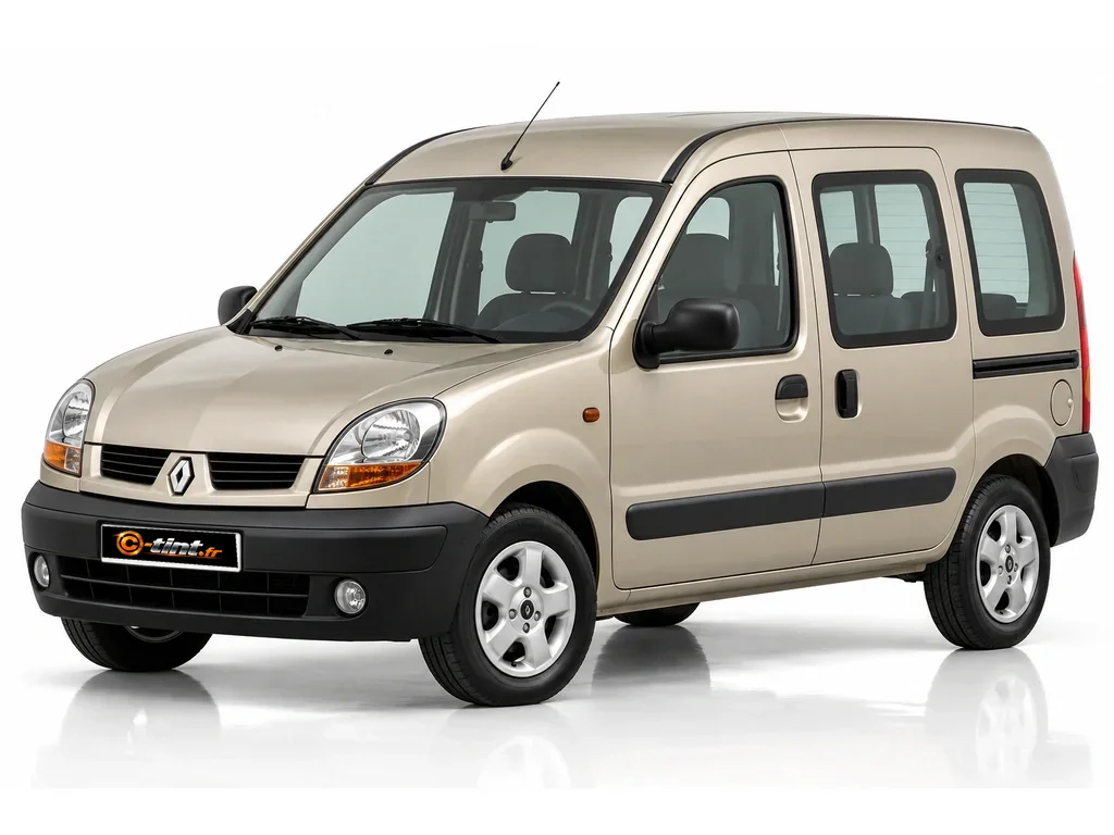 Renault Kangoo KC — Génération 1 — 2 portes latérales et portes arrière battantes · Monospace · 6 portes — vue trois-quarts avant vers la gauche