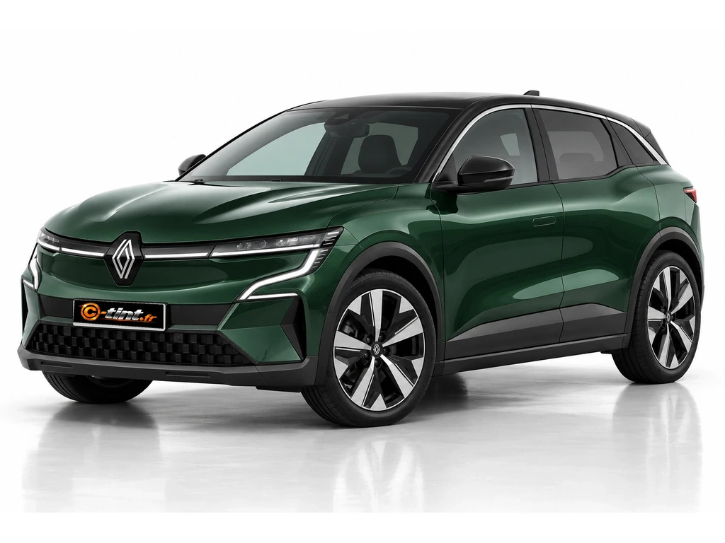 Renault Megane E-Tech Génération 1 — E-Tech electric · Berline compacte · 5 portes — vue trois-quarts avant vers la gauche