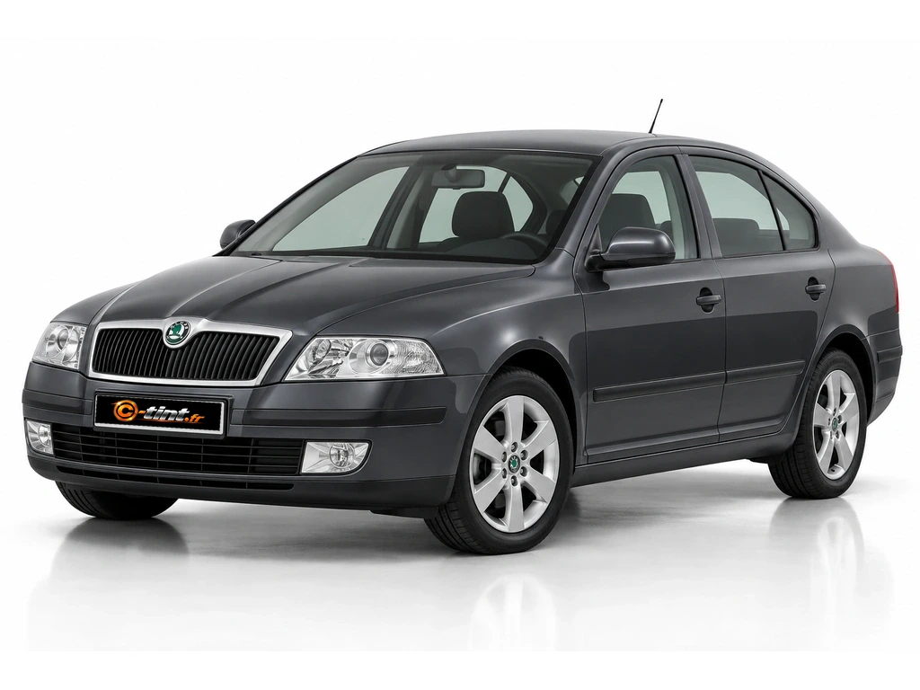 Skoda Octavia 1Z — Génération 2 — Phase 1 · Berline · 5 portes — vue trois-quarts avant vers la gauche