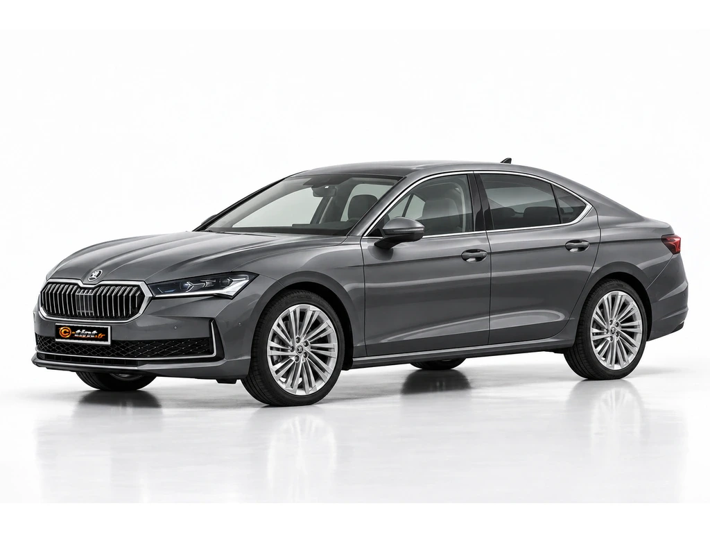 Skoda Superb Génération 4 — Liftback · Berline · 5 portes — vue trois-quarts avant vers la gauche