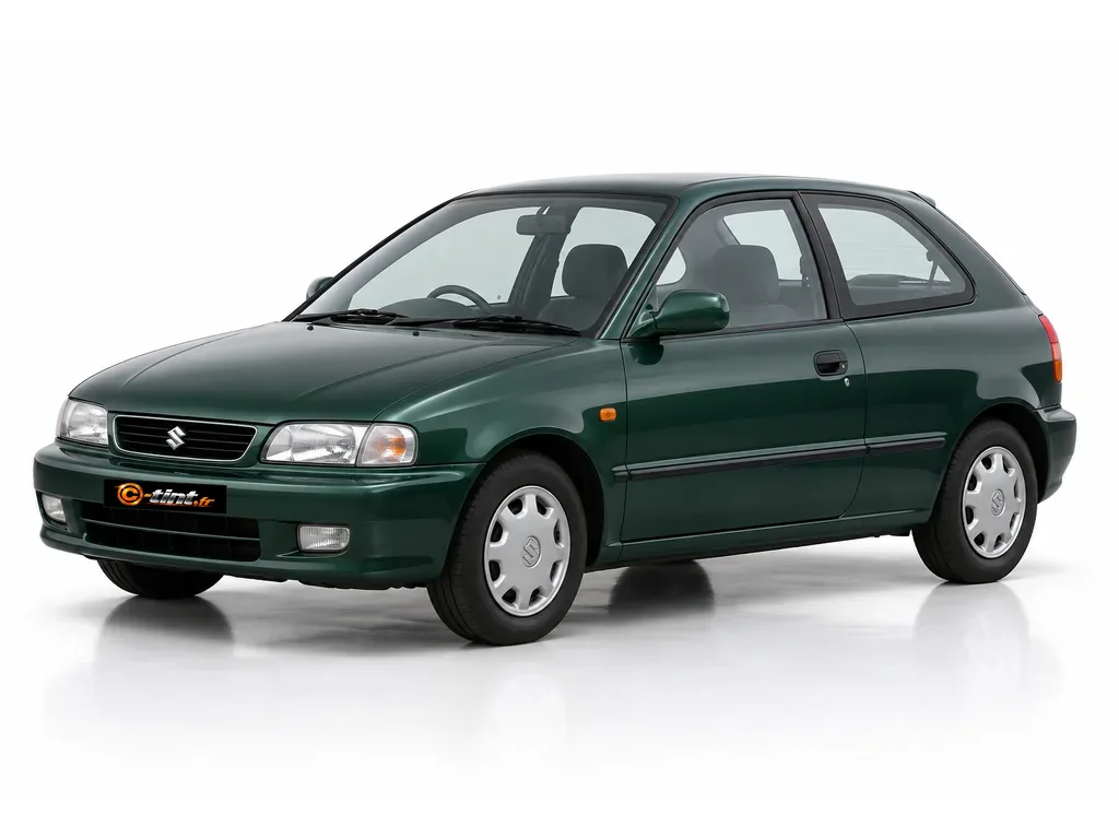 Suzuki Baleno EG — Génération 1 · Compacte · 3 portes — vue trois-quarts avant vers la gauche