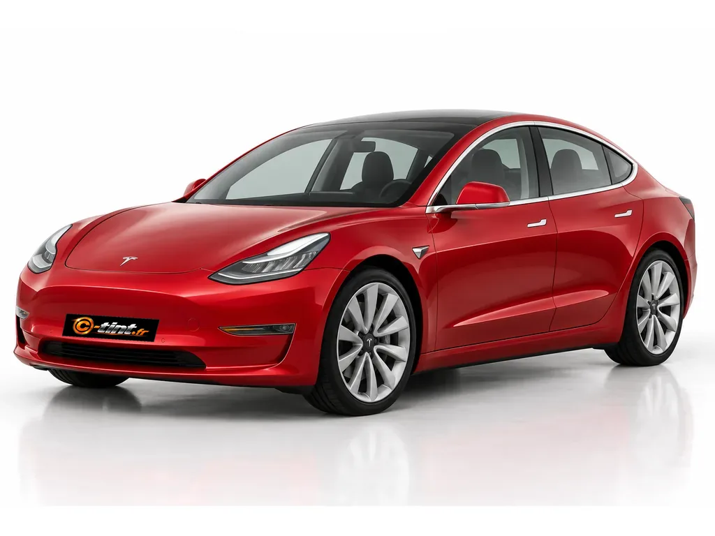 Tesla Model 3 Phase 1 — Sans lunette arrière · Berline · 4 portes — vue trois-quarts avant vers la gauche