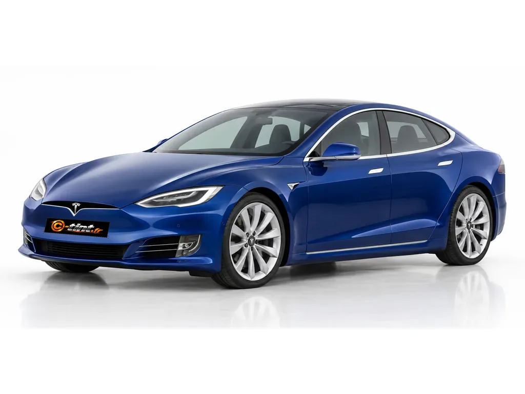 Tesla Model S Phase 2 · Berline à hayon · 5 portes — vue trois-quarts avant vers la gauche