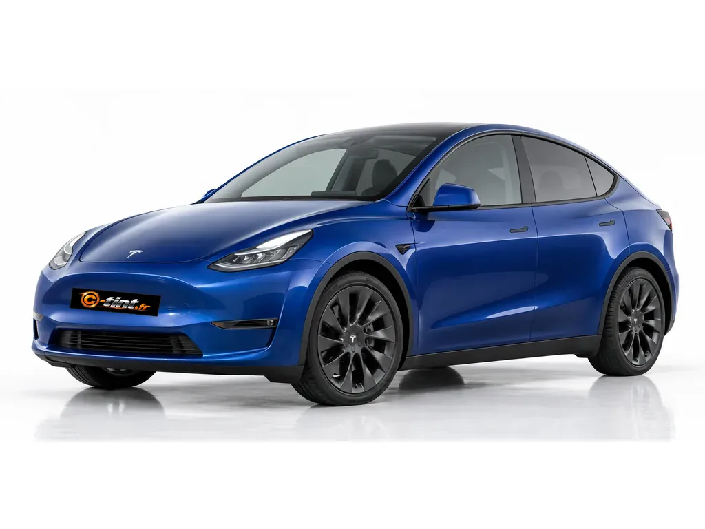 Tesla Model Y Phase initiale · SUV · 5 portes — vue trois-quarts avant vers la gauche