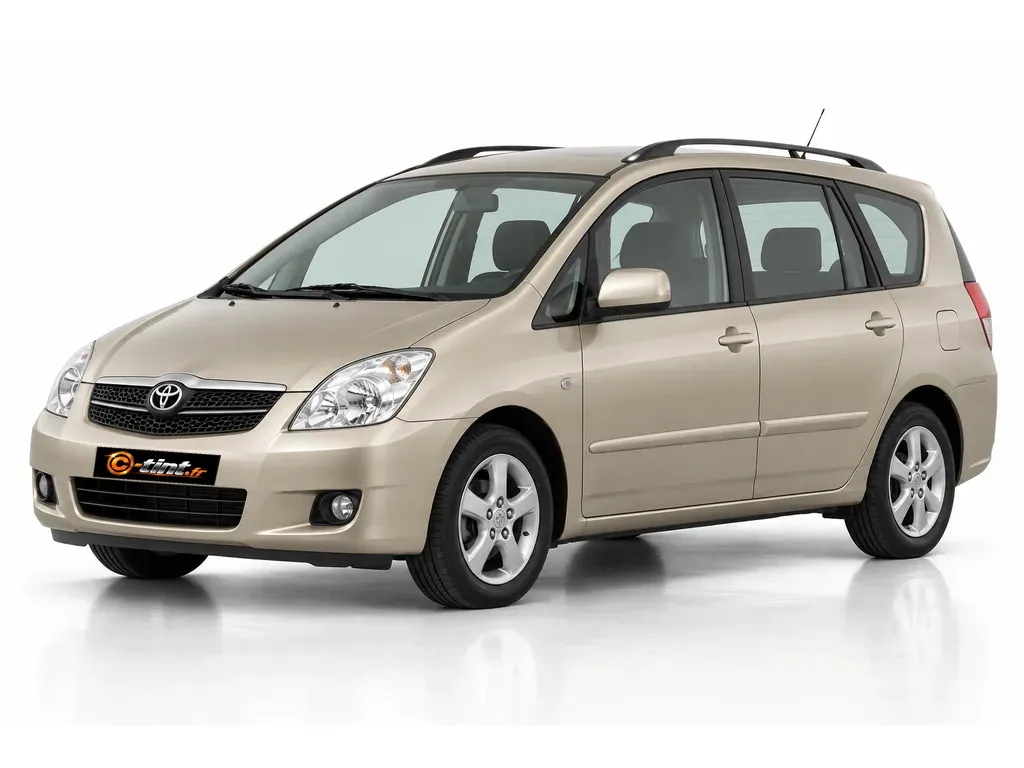 Toyota Corolla Verso Génération 2 — Verso · Monospace · 5 portes — vue trois-quarts avant vers la gauche