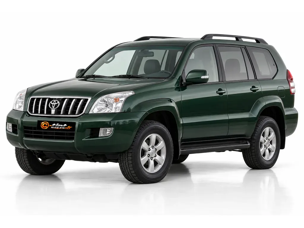 Toyota Land Cruiser serie 120 / J12 — Génération 11 — roue de secours sous le plancher · SUV · 5 portes — vue trois-quarts avant vers la gauche