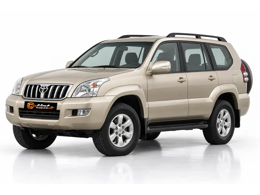 Toyota Land Cruiser serie 120 / J12 — Génération 11 — roue de secours sur coffre · SUV · 5 portes — vue trois-quarts avant vers la gauche