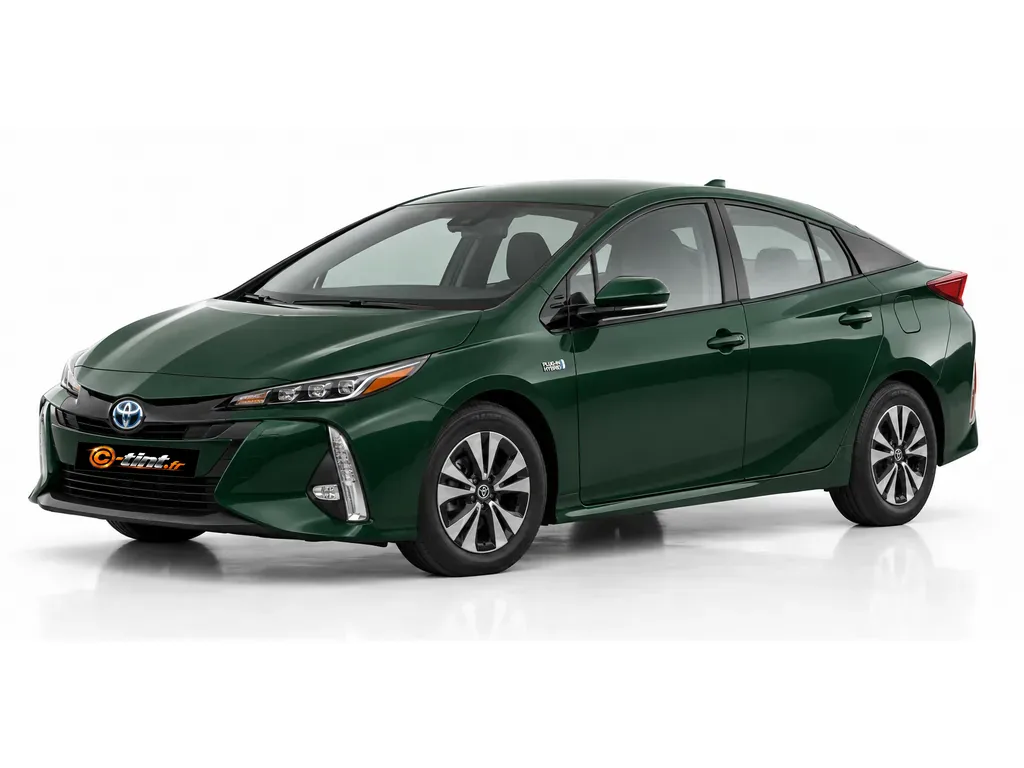 Toyota Prius Prime XW50 — Génération 2 · Compacte · 5 portes — vue trois-quarts avant vers la gauche