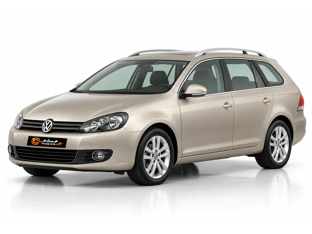 Volkswagen Golf 5K — Génération 6 — Variant Break · Break · 5 portes — vue trois-quarts avant vers la gauche