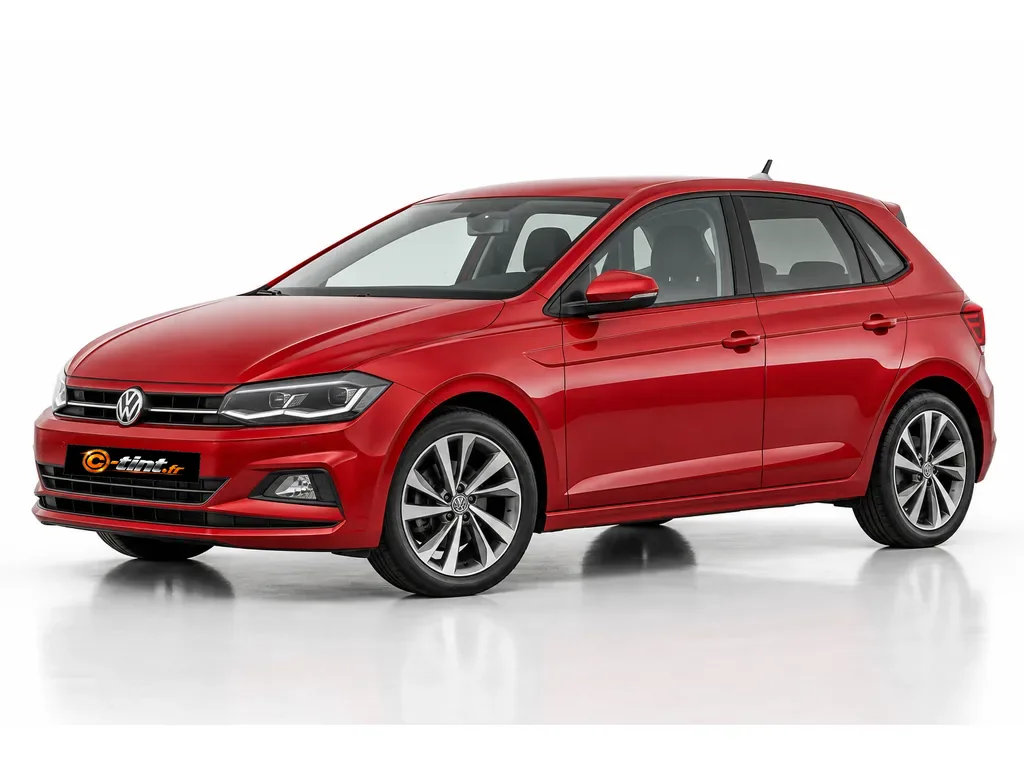 Volkswagen Polo MK6 — Génération 6 · Compacte · 5 portes — vue trois-quarts avant vers la gauche