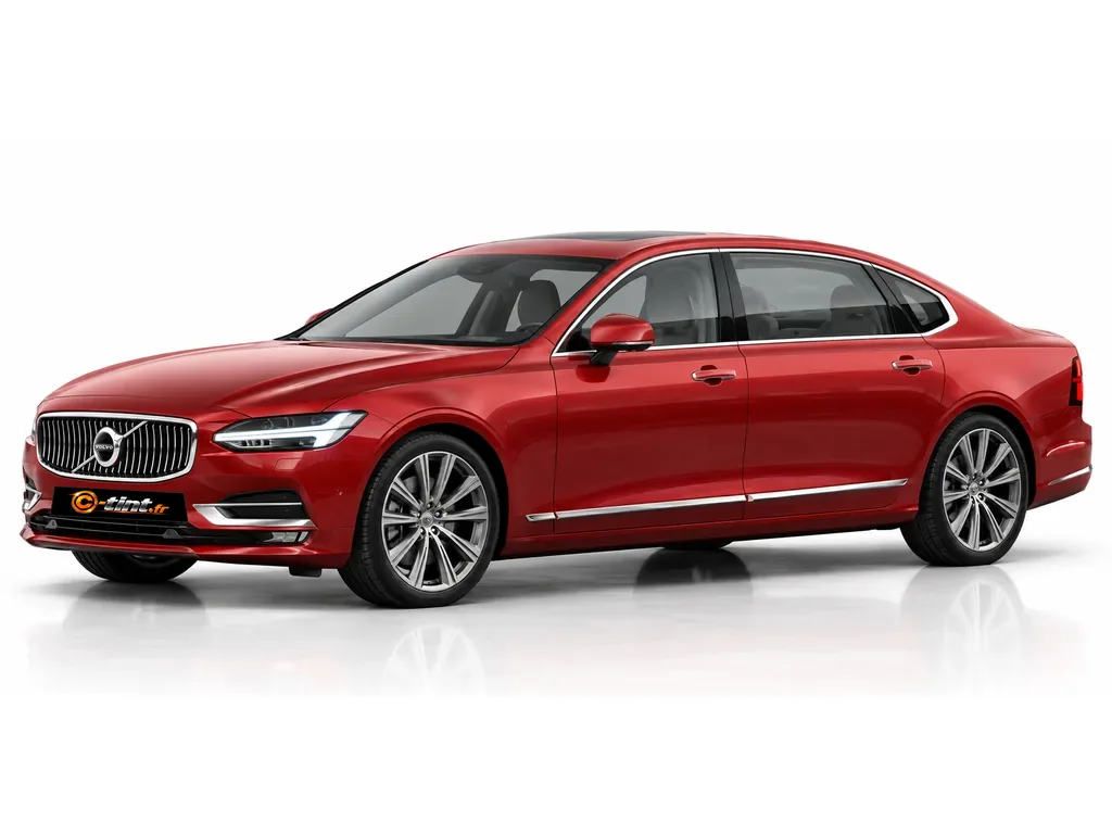 Volvo S90 Génération 2 — Empattement long · Berline · 4 portes — vue trois-quarts avant vers la gauche